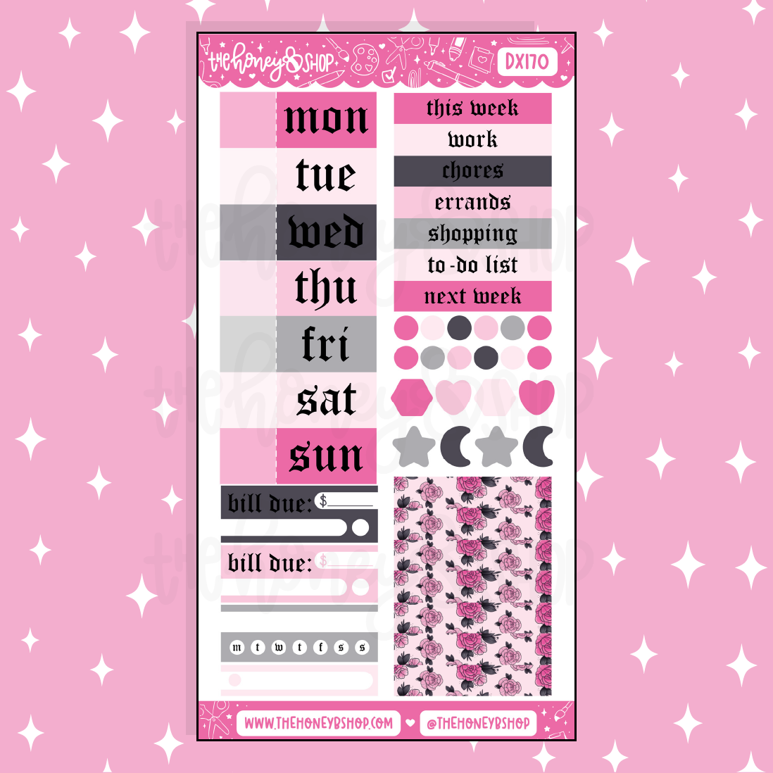 Self Love Functional + Date Headers Doodle Sticker | February Patreon