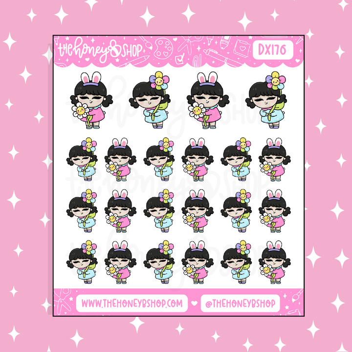 Spring Babes Doodle Sticker | Choose your Skin Tone!