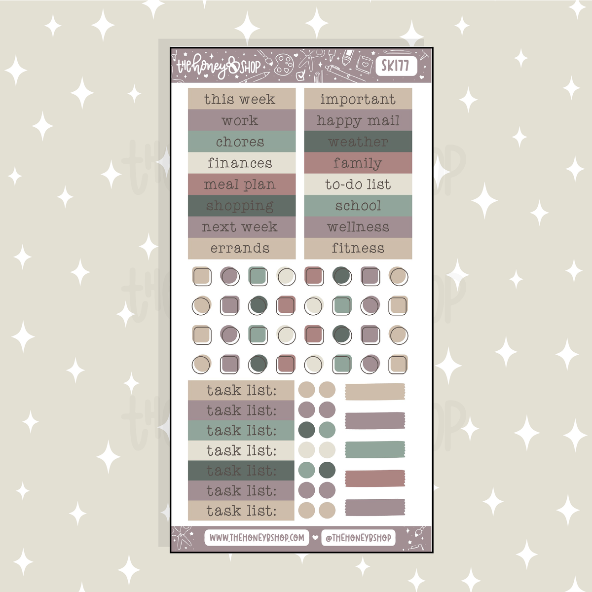 Dark Academia Headers + Bullet Points Doodle Sticker | A La Carte