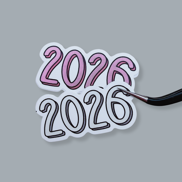2026 Lettering Mini Vinyl Sticker Die Cut | Choose Your Color Option!