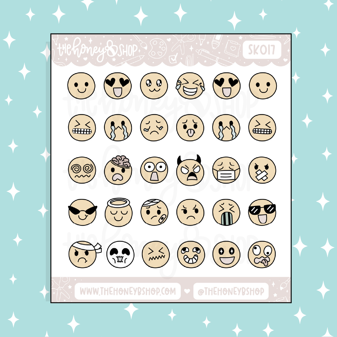 Emoji Doodle Sticker | Choose Your Color Option!