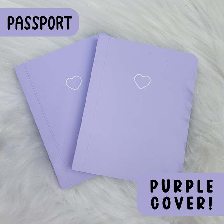 Purple Cover Passport Square Grid Notebook | 5MM Grid | 200 Pages