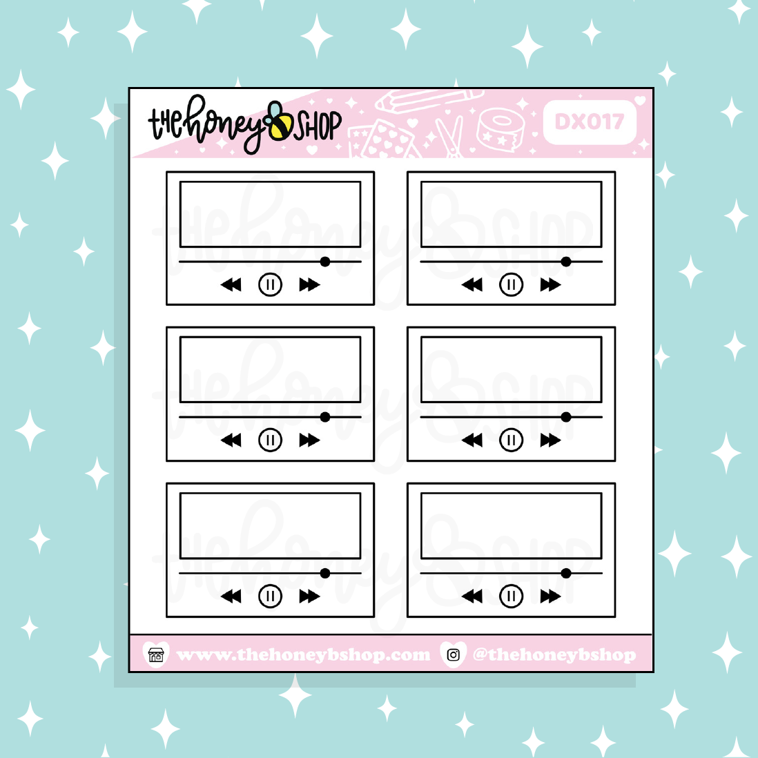 Audio Player Doodle Sticker – TheHoneyBShop