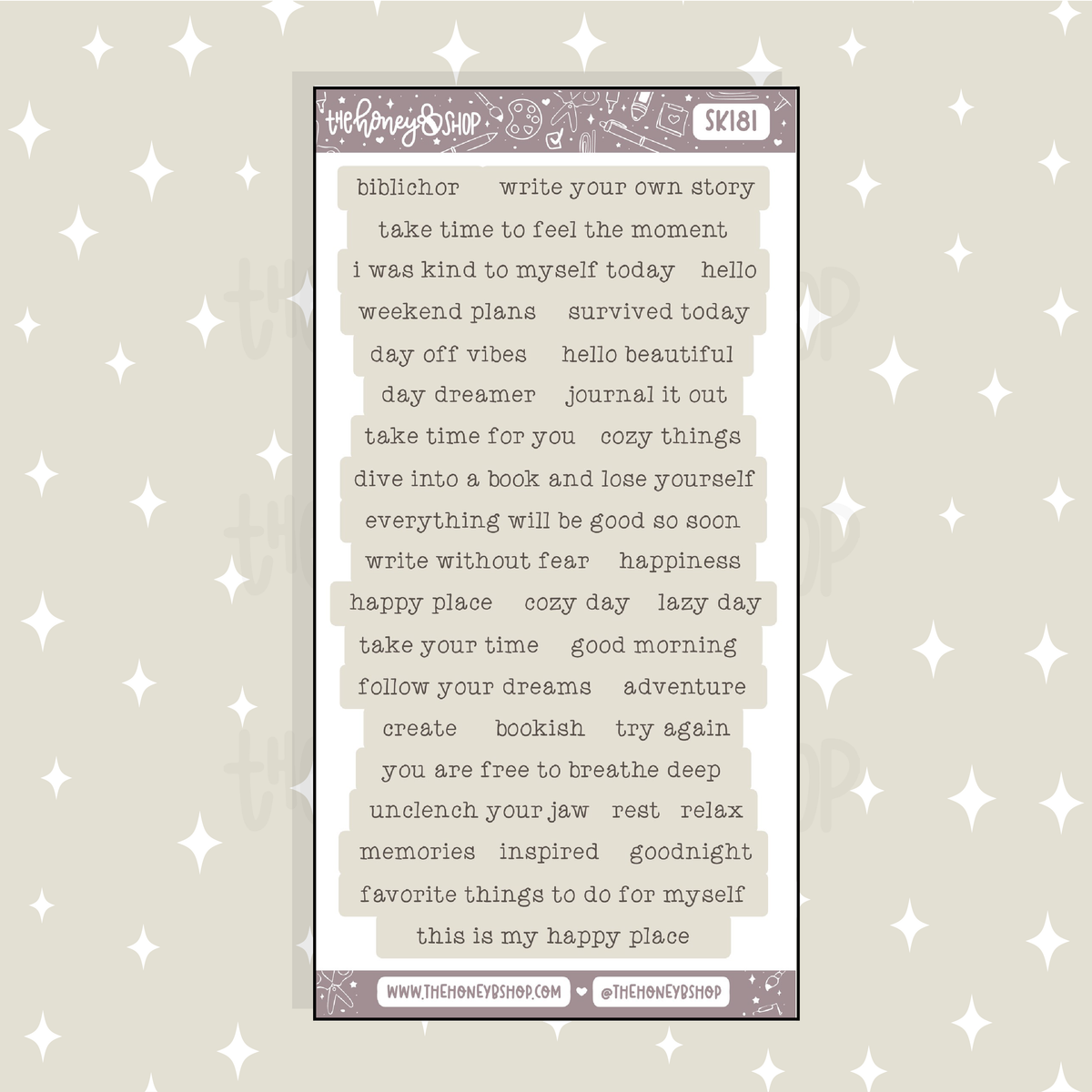 Dark Academia Journaling Lettering Quote Strips Doodle Sticker | A La Carte