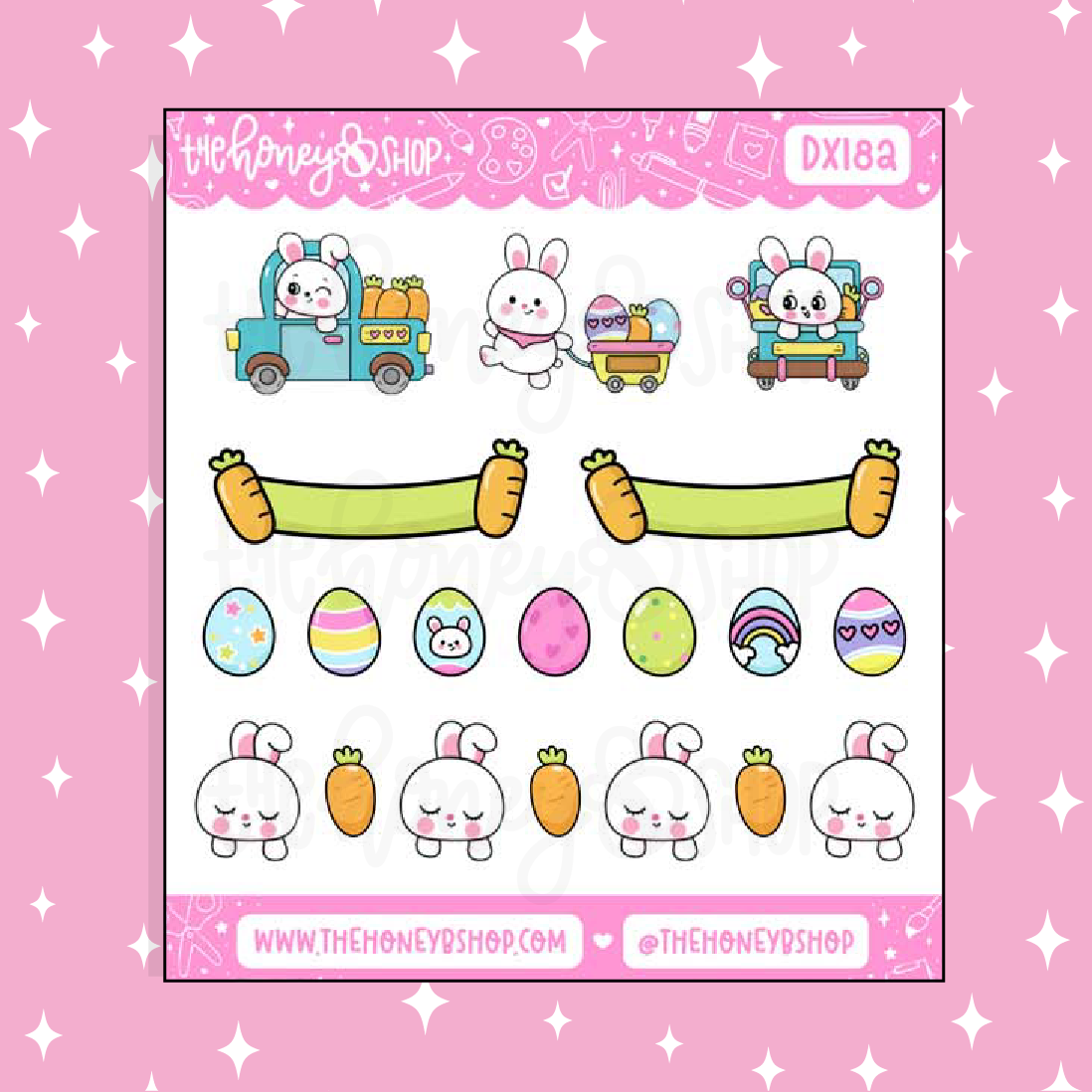 Pegatina Conejito de Pascua Deco + Banners Doodle