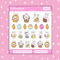 Doodle de conejitos de Pascua Pegatina