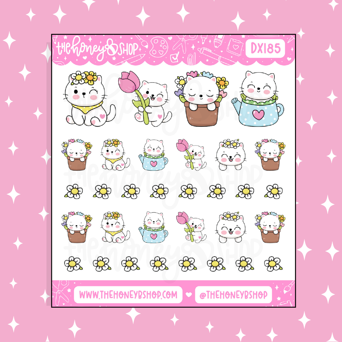 Doodle de gatitos de primavera Pegatina