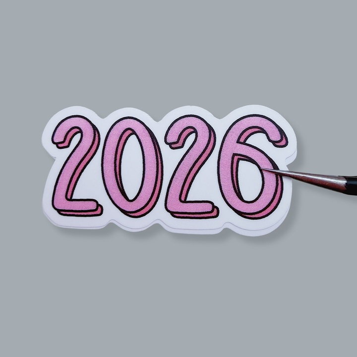 2026 Lettering Mini Vinyl Sticker Die Cut | Choose Your Color Option!