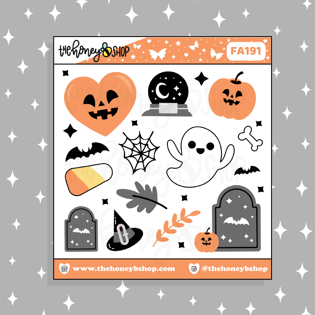 Doodle tradicional de Halloween Deco Pegatina