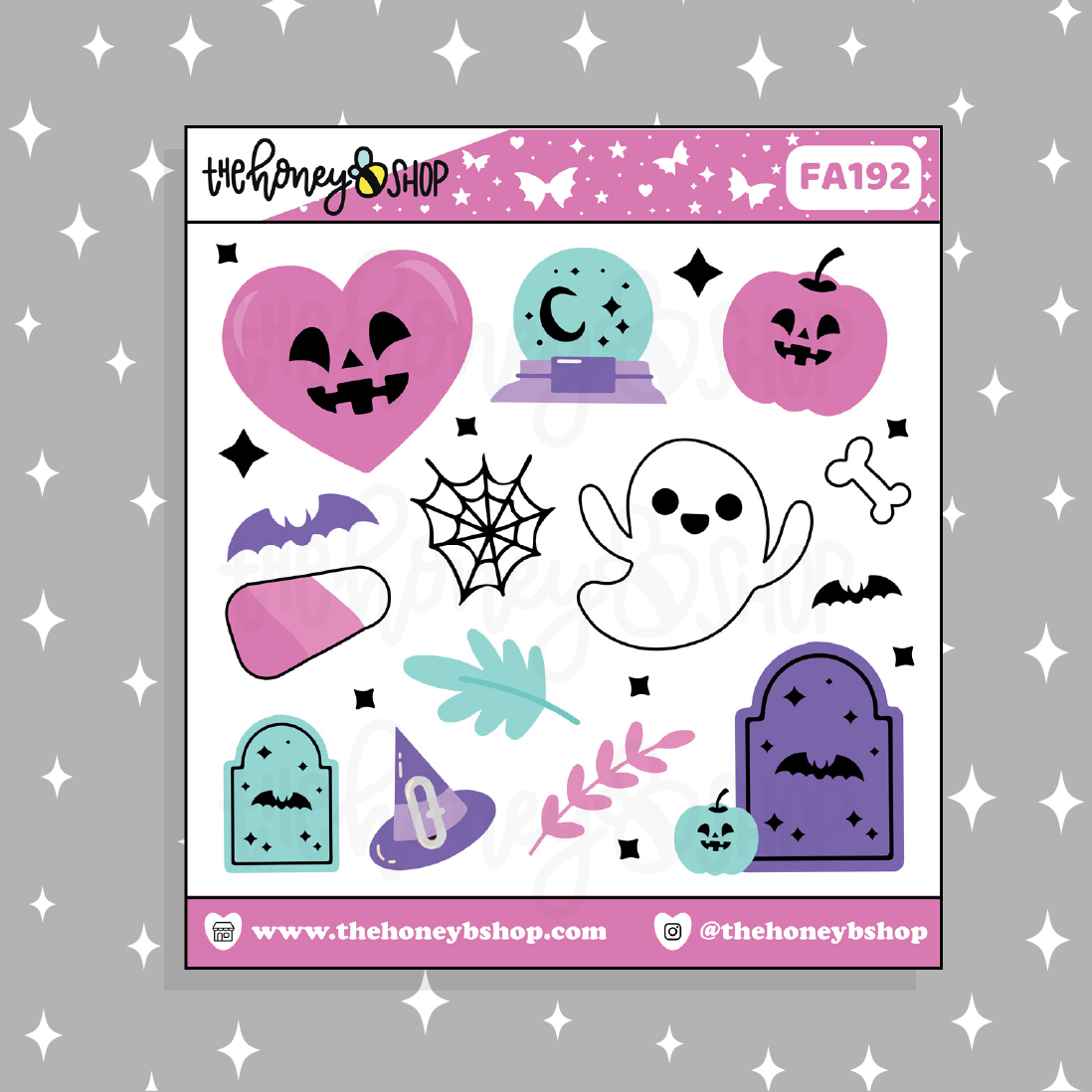 Doodle de decoración de Halloween en colores pastel Pegatina