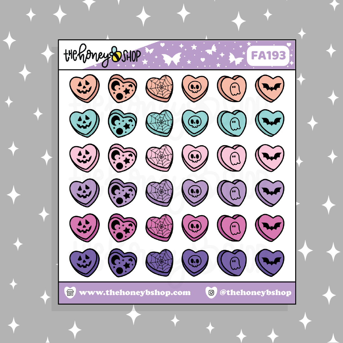 Doodle de corazones de conversación de Halloween en colores pastel Pegatina