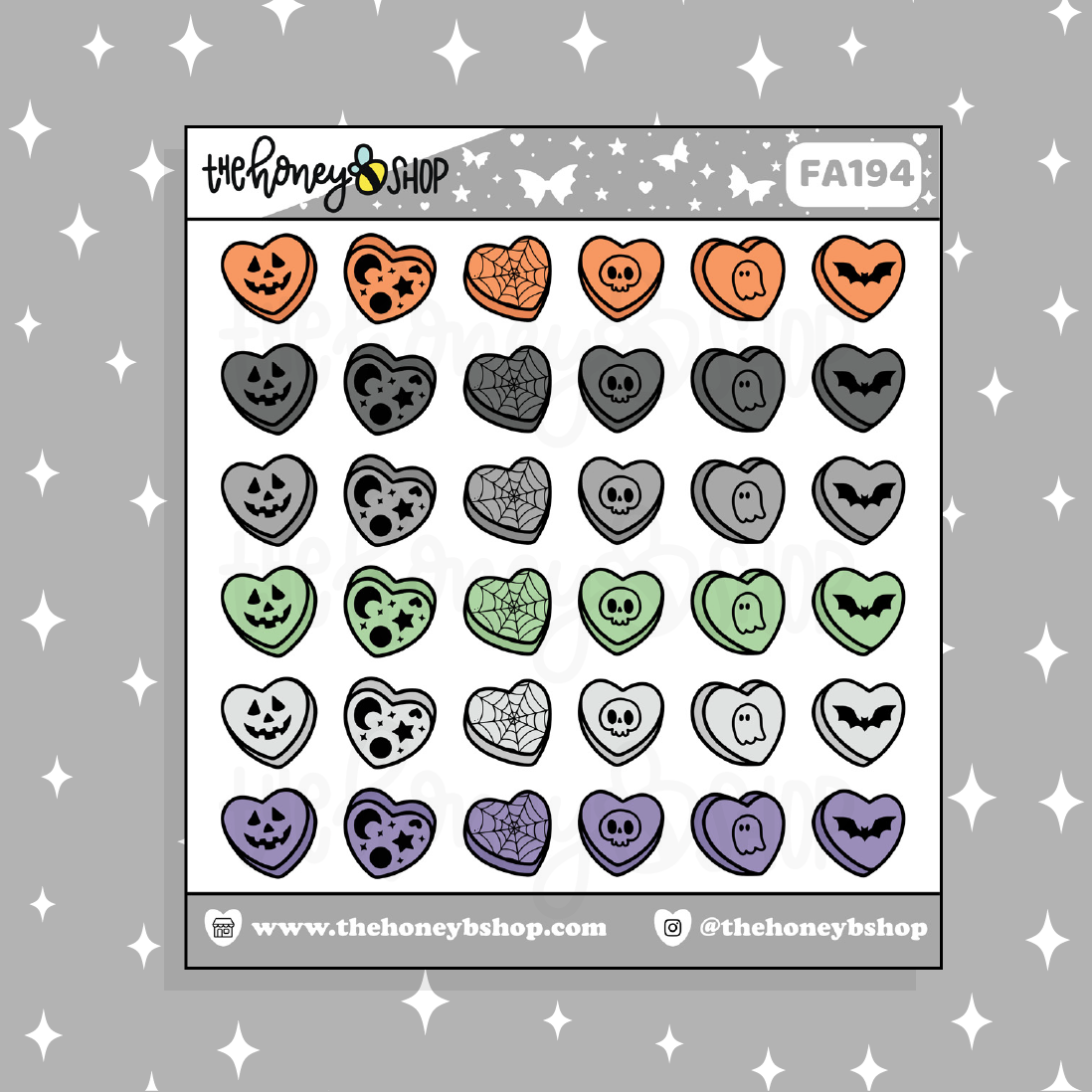 Doodle de corazones de conversación tradicional de Halloween Pegatina