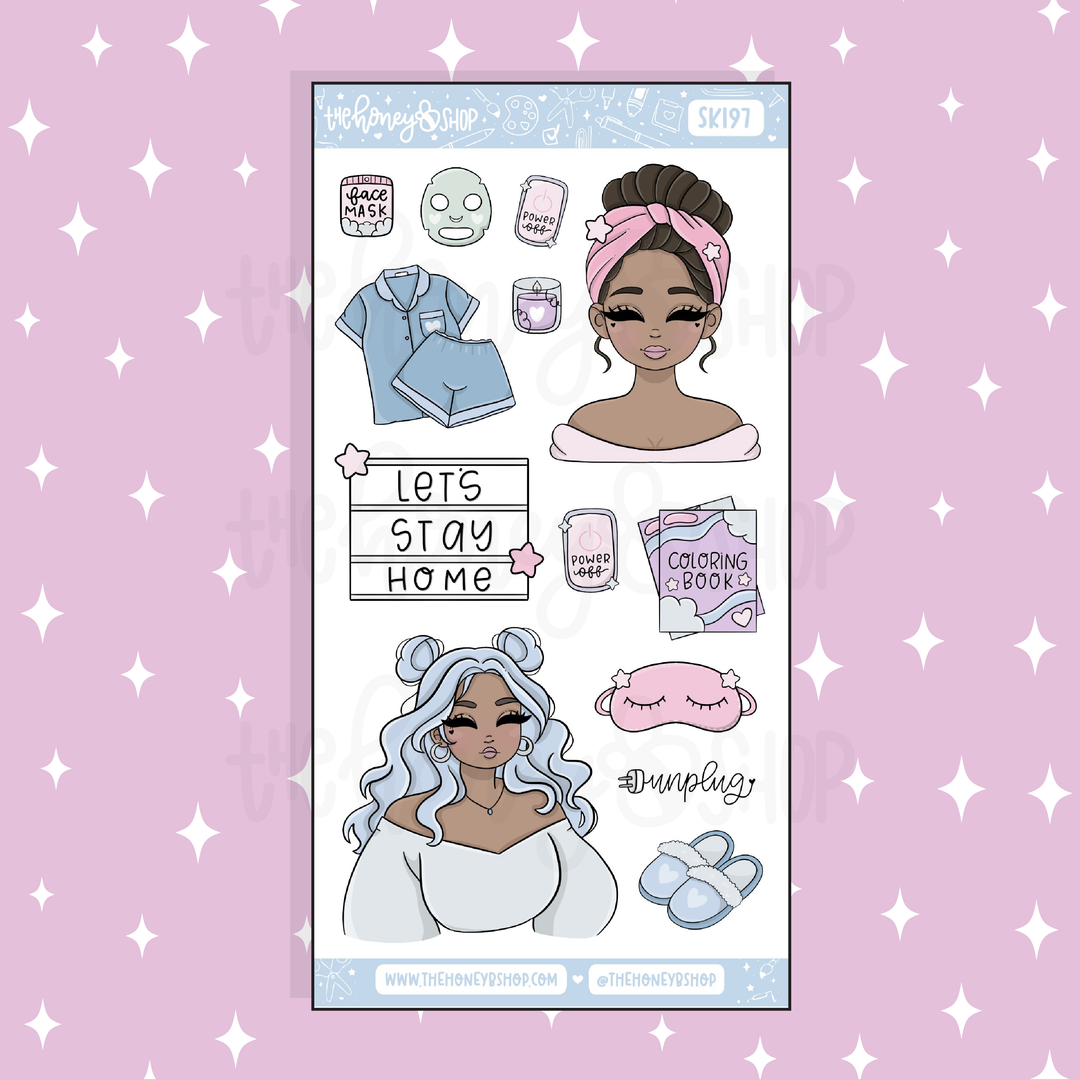 Staycation Large Babe Deco Doodle Sticker | A La Carte | Choose your Skin Tone!