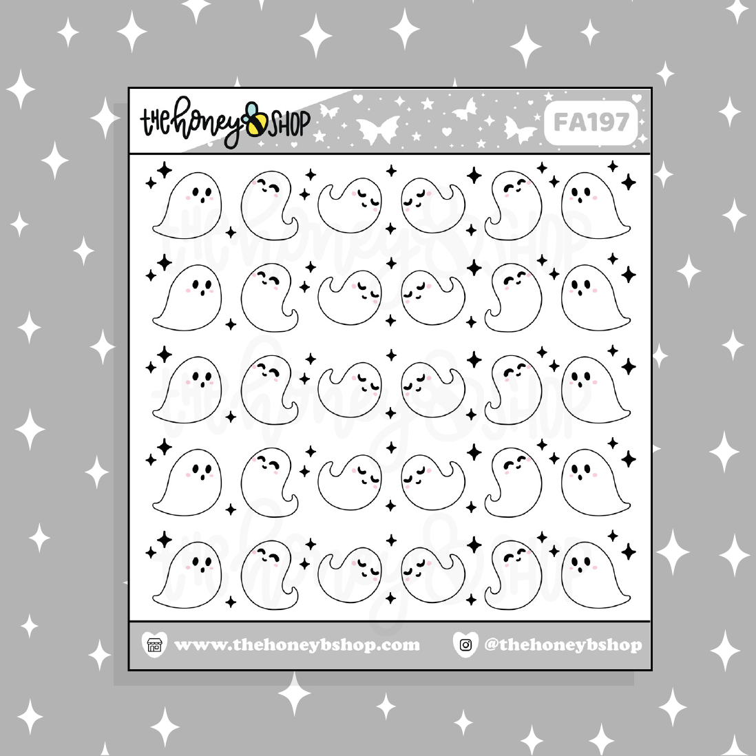 Floating Ghosties Doodle Sticker