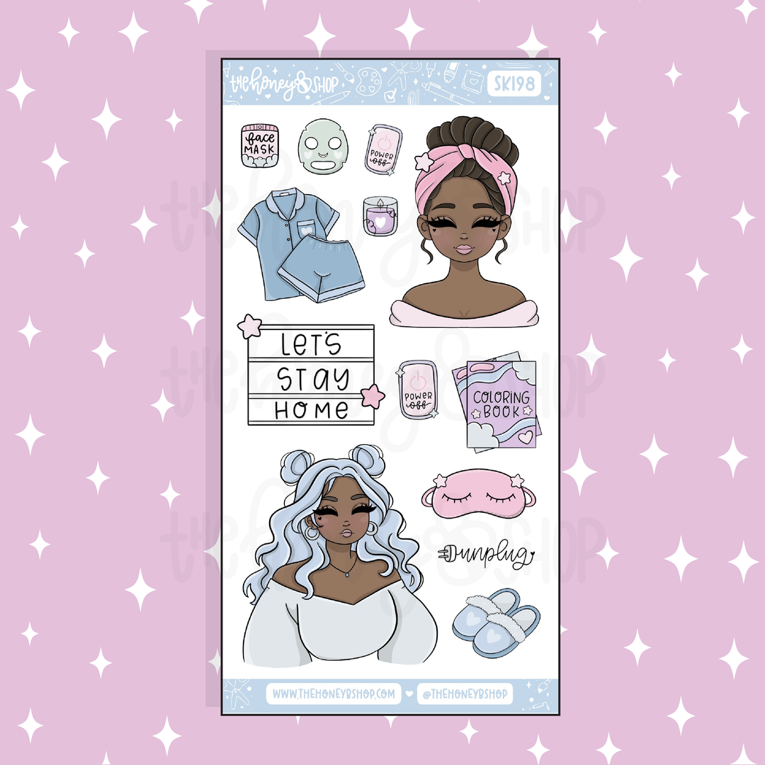 Staycation Large Babe Deco Doodle Sticker | A La Carte | Choose your Skin Tone!