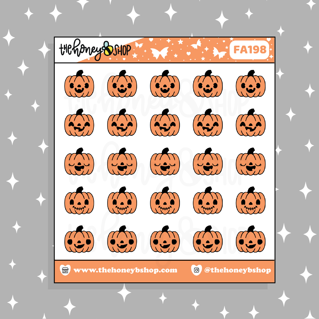 Doodle de emojis de calabaza Pegatina