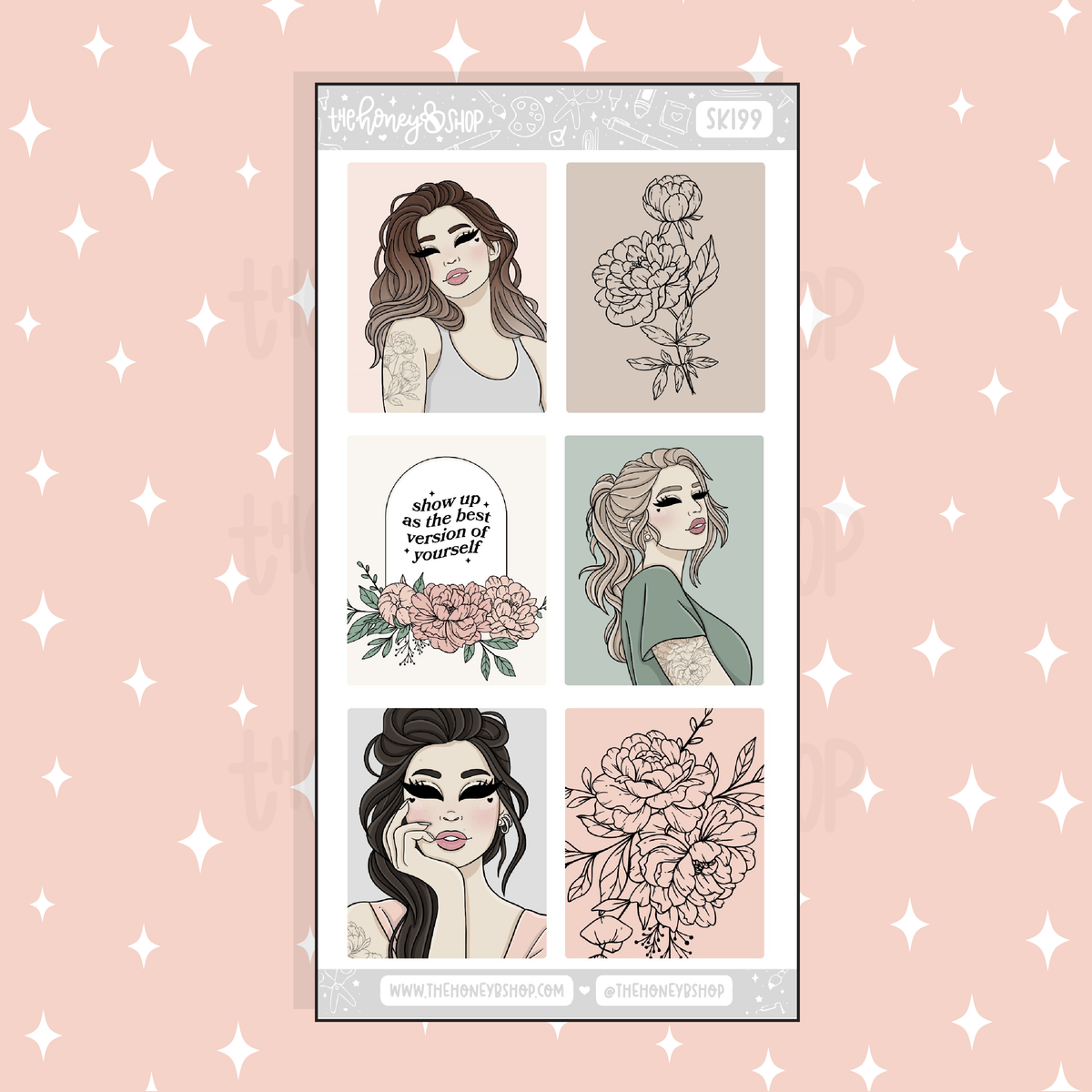 Fresh Start Full Boxes Doodle Sticker | A La Carte | Choose your Skin Tone!