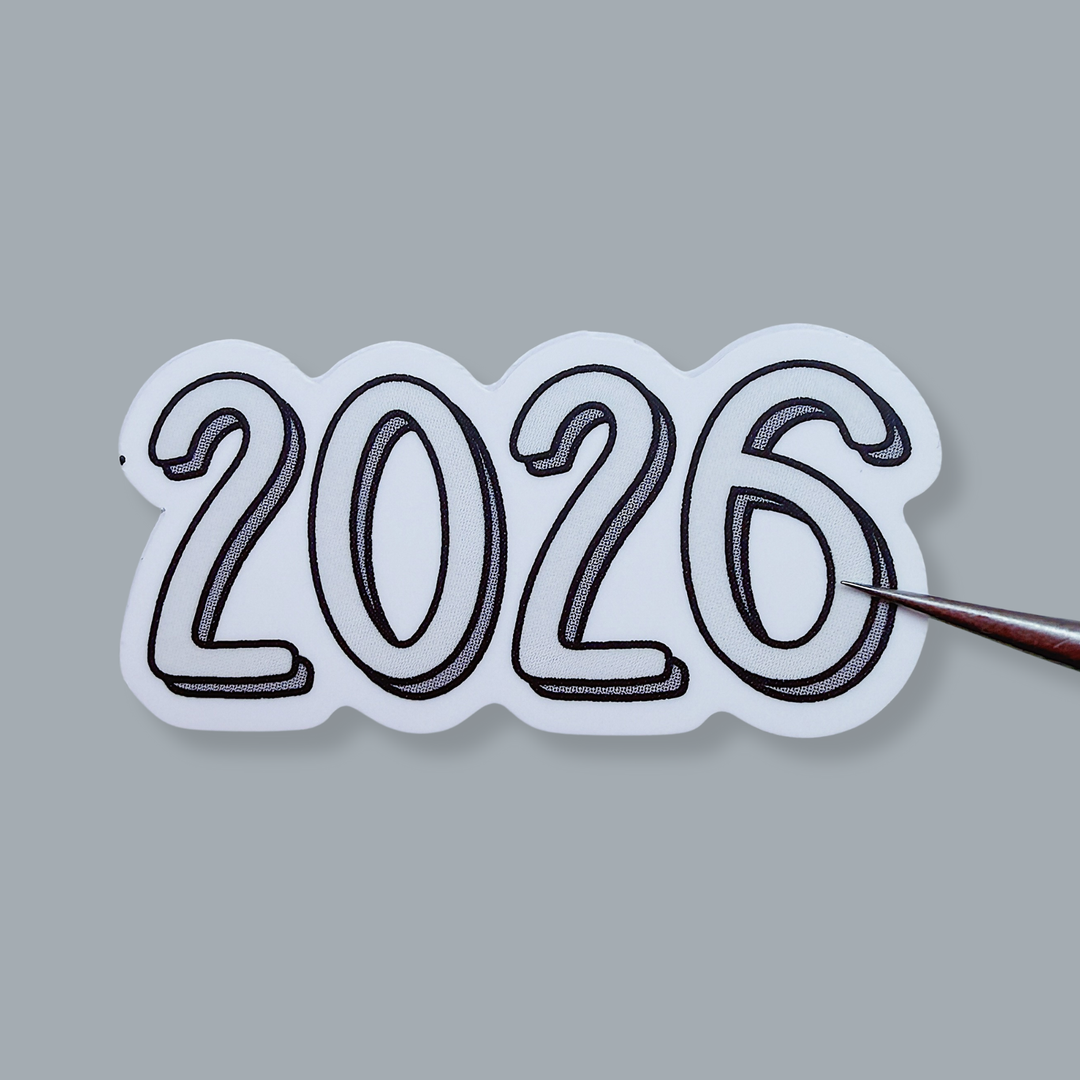 2026 Lettering Mini Vinyl Sticker Die Cut | Choose Your Color Option!