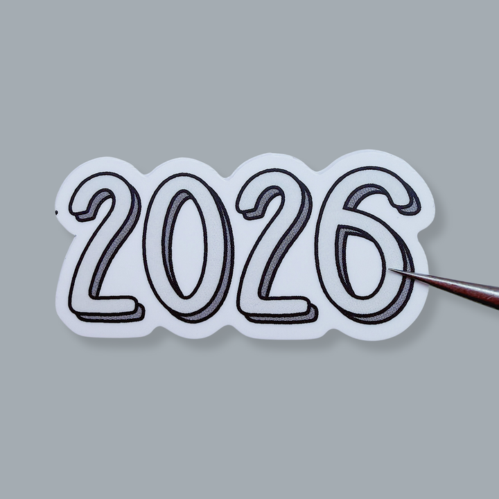 2026 Lettering Mini Vinyl Sticker Die Cut | Choose Your Color Option!