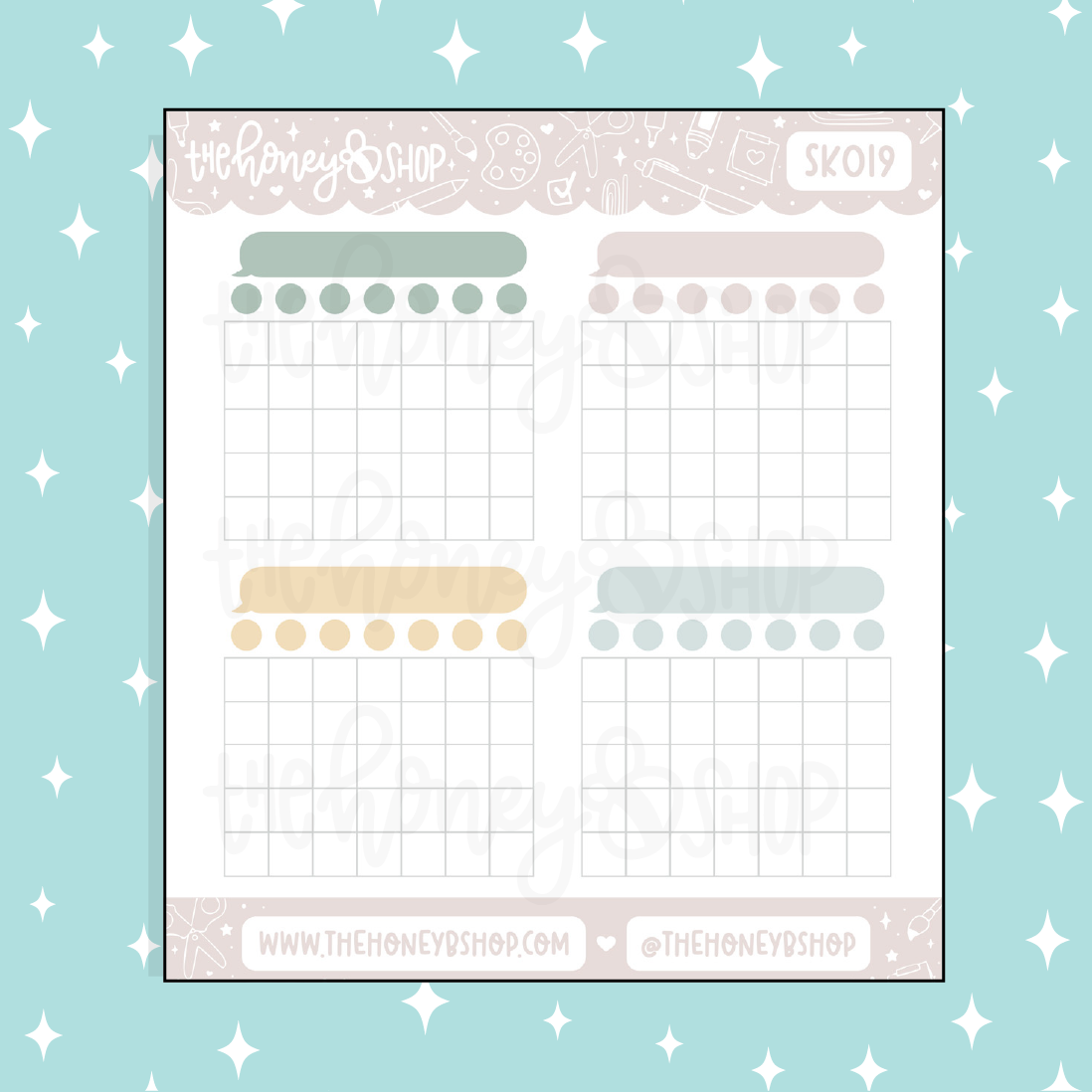 Monthly Trackers Doodle Sticker | Choose Your Color Option!