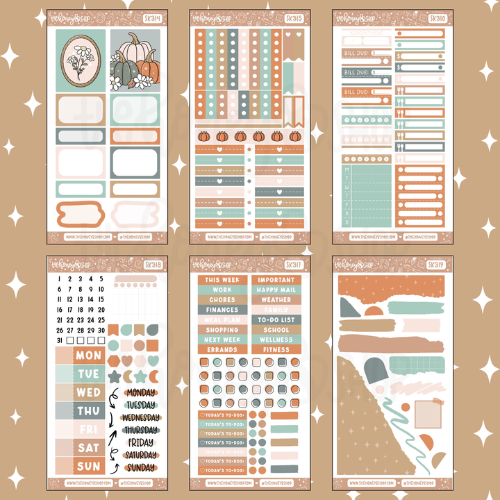 Autumn Vibes | 8 Page Weekly Kit | Choose your Skin Tone!