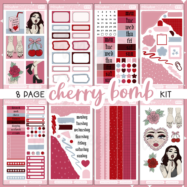 Cherry Bomb | 8 Page Weekly Kit | Choose Your Skin Tone!