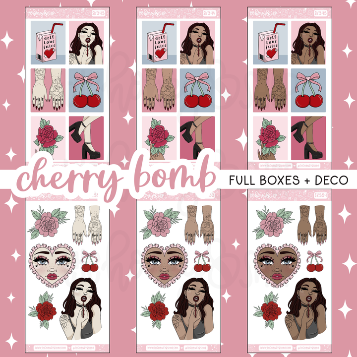 Cherry Bomb | 8 Page Weekly Kit | Choose Your Skin Tone!
