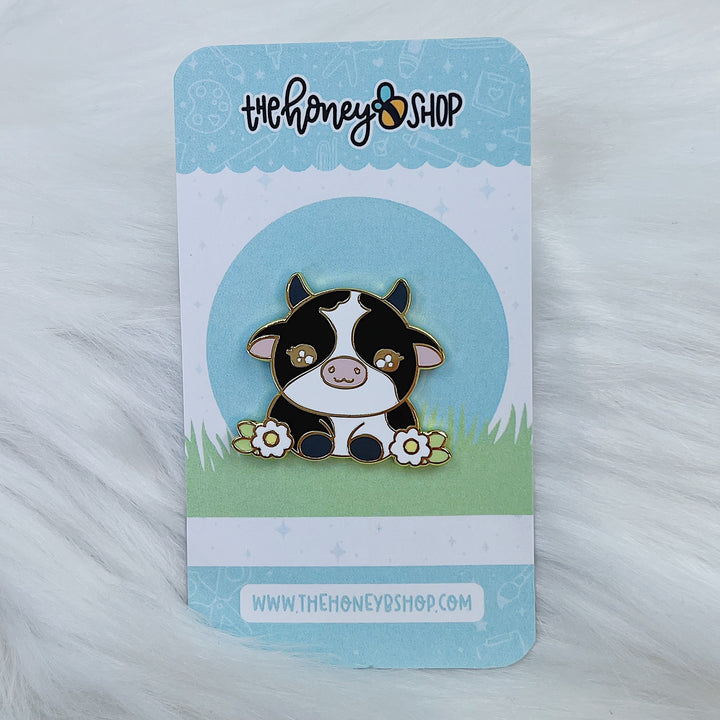 Kawaii Cow Enamel Pin | Gold Plated