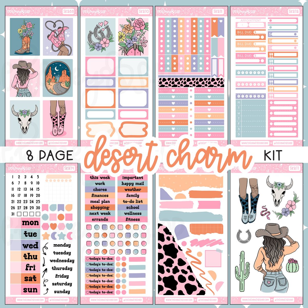 Desert Charm | 8 Page Weekly Kit | Choose your Skin Tone!