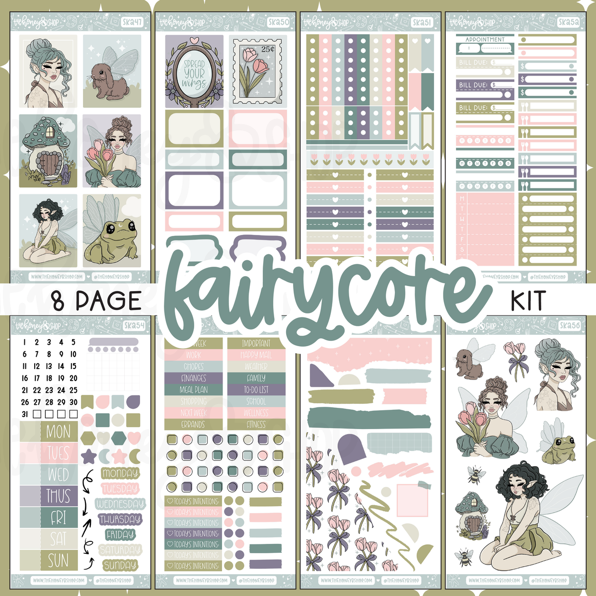 Fairycore | 8 Page Weekly Kit | Choose your Skin Tone!