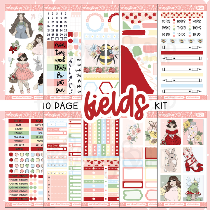 Strawberry Fields | 10 Page Weekly Kit | Choose your Skin Tone!