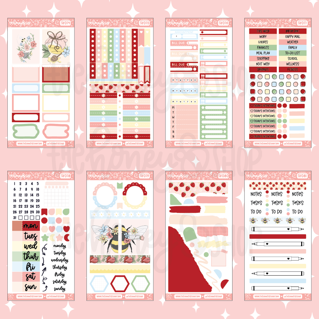 Strawberry Fields | 10 Page Weekly Kit | Choose your Skin Tone!