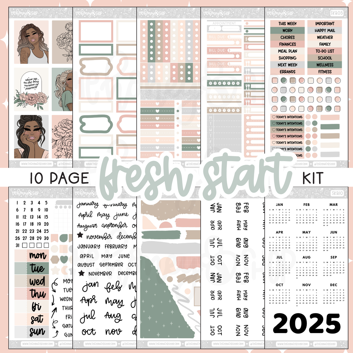Fresh Start | 10 Page Weekly Kit | Choose your Skin Tone!