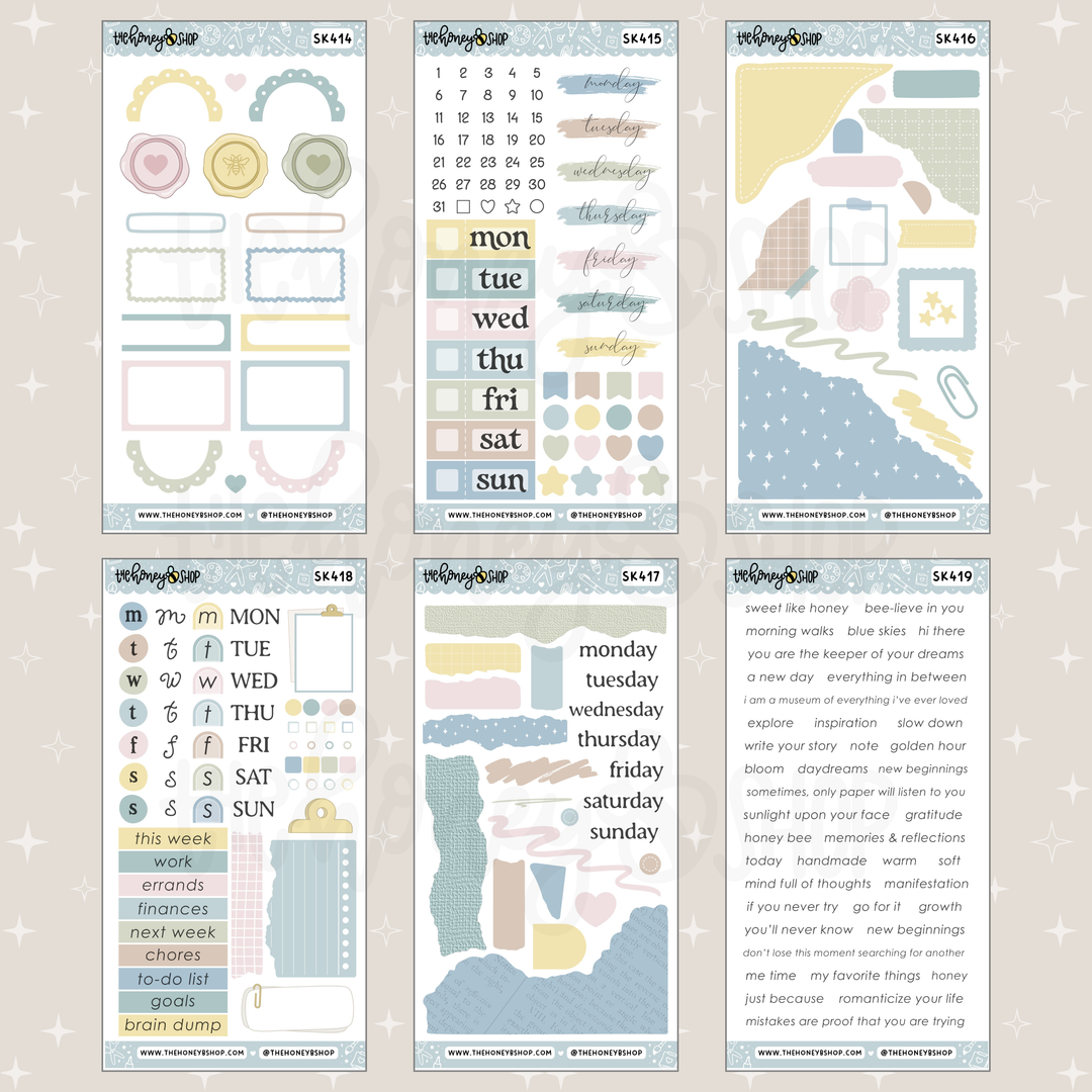 HoneyB Hollow | 8 Page Sticker Kit | Planner &amp; Journaling Stickers | Choose Your Skin Tone!