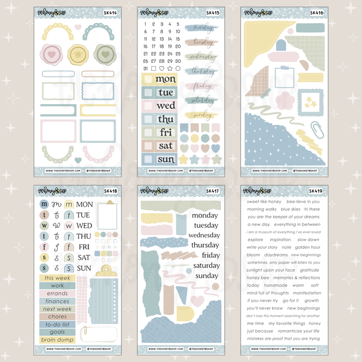 HoneyB Hollow | 8 Page Sticker Kit | Planner &amp; Journaling Stickers | Choose Your Skin Tone!