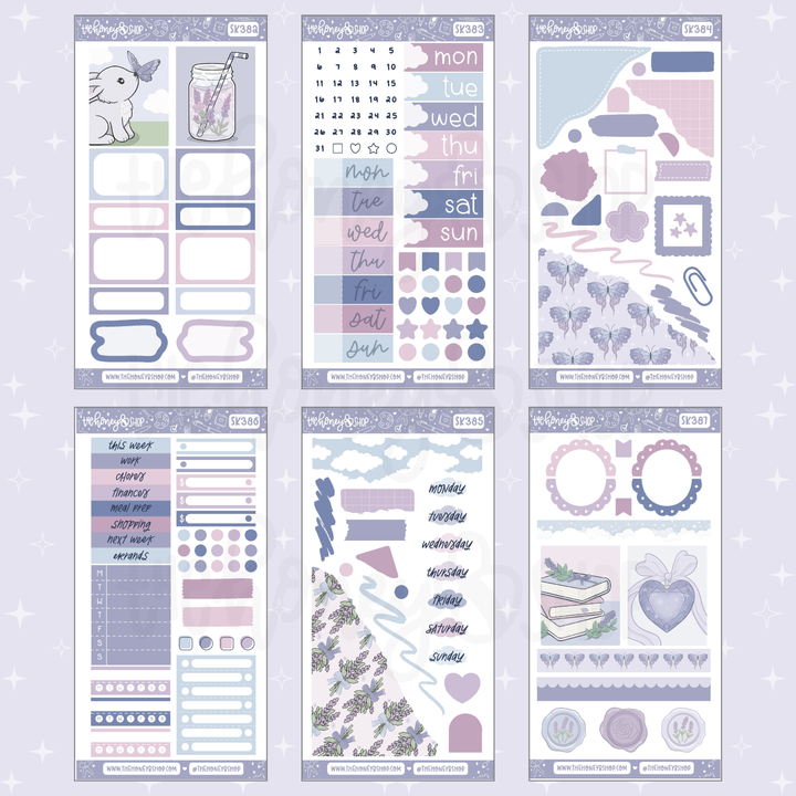 Lavender Dreams | 8 Page Weekly Sticker Kit | Choose Your Skin Tone!