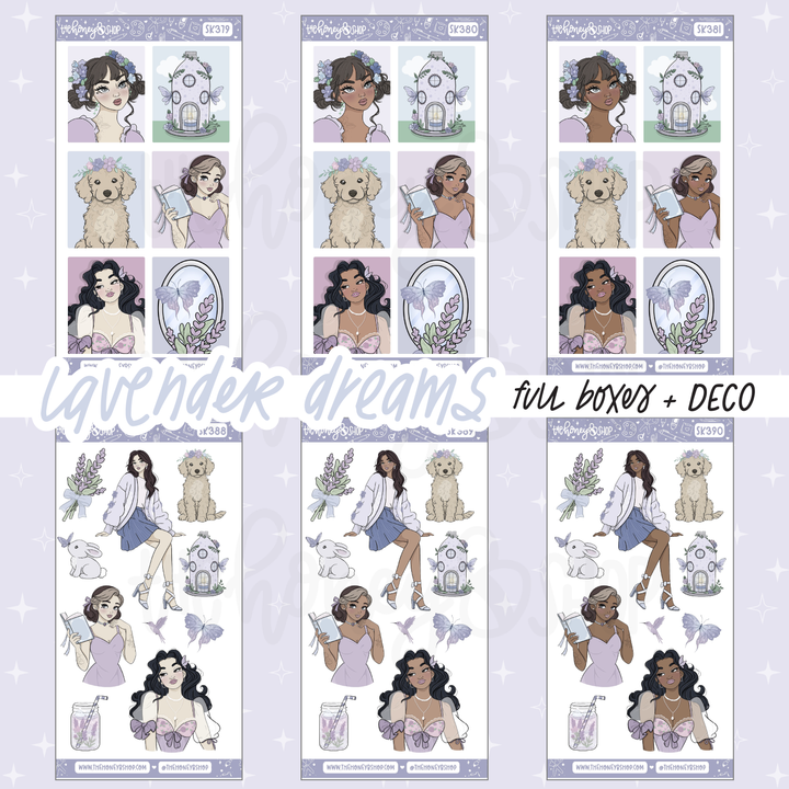 Lavender Dreams | 8 Page Weekly Sticker Kit | Choose Your Skin Tone!