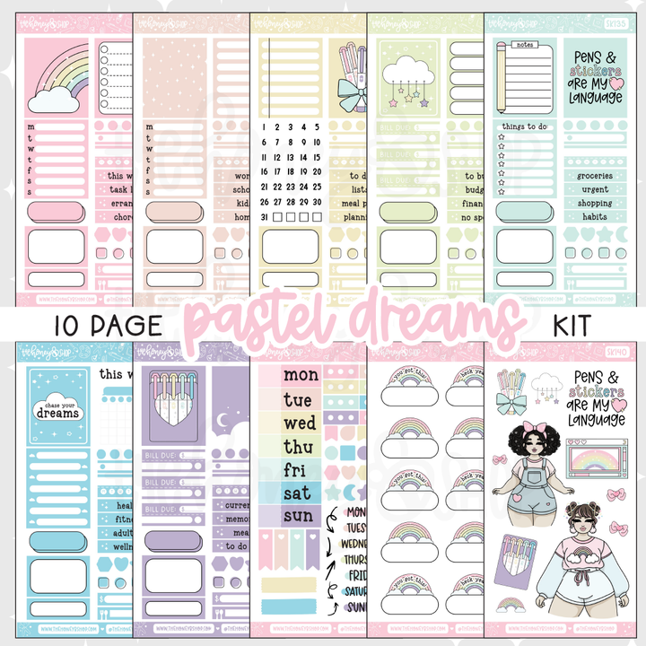 Pastel Dreams | 10 Page Weekly Kit | Choose your Skin Tone!