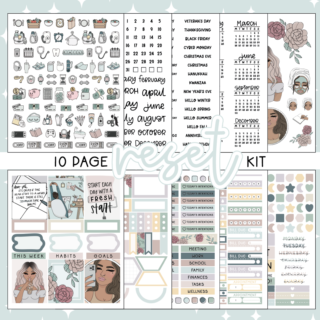Reset | 10 Page Weekly Kit | Choose your Skin Tone!