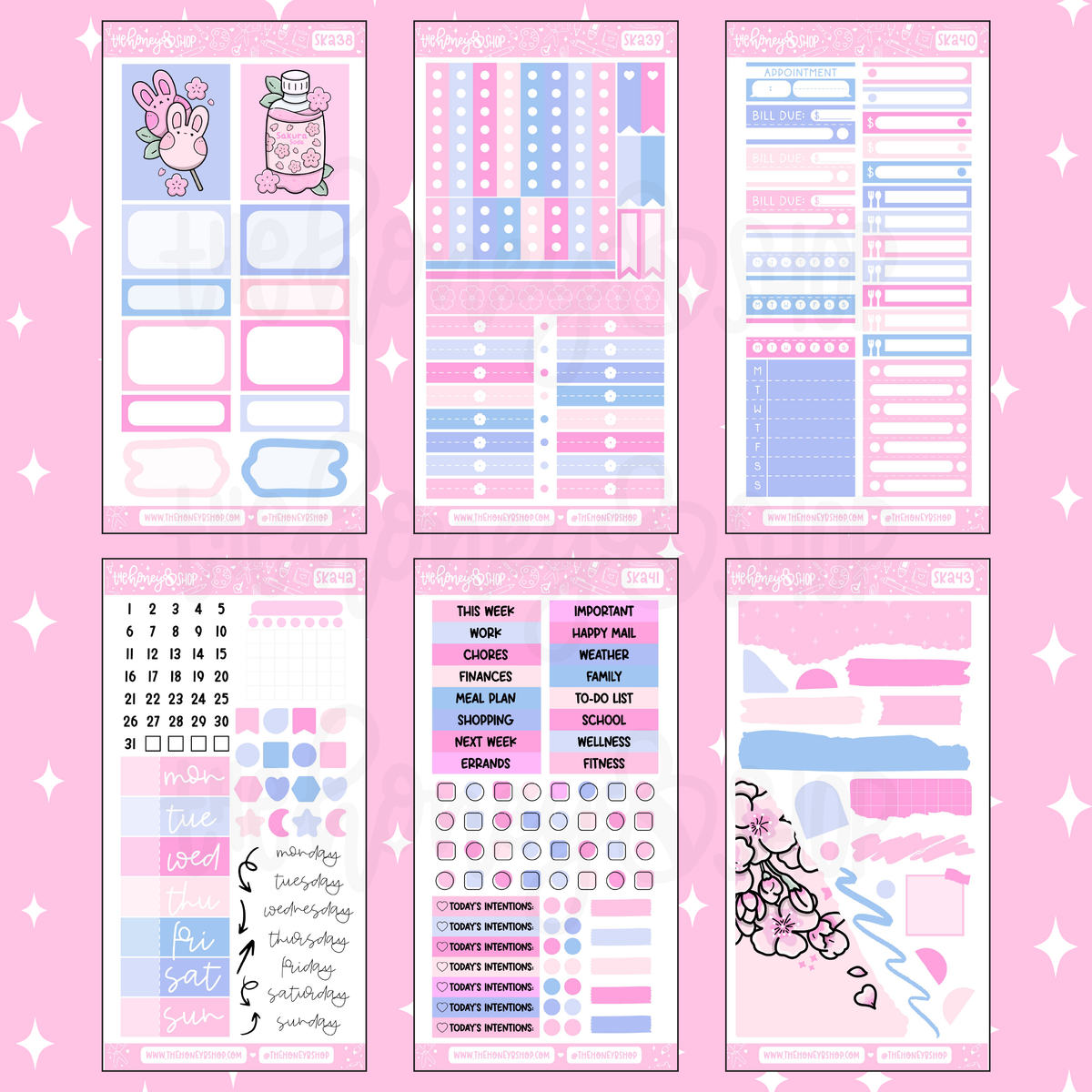 Sakura | 8 Page Weekly Kit | Choose your Skin Tone!