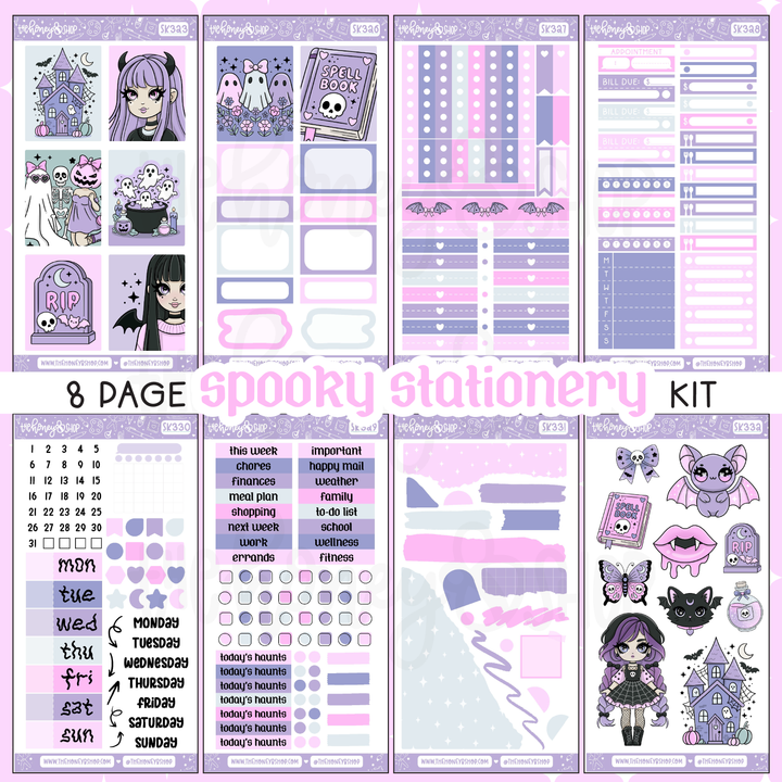 Spooky Stationery | 8 Page Weekly Kit | Choose your Skin Tone!