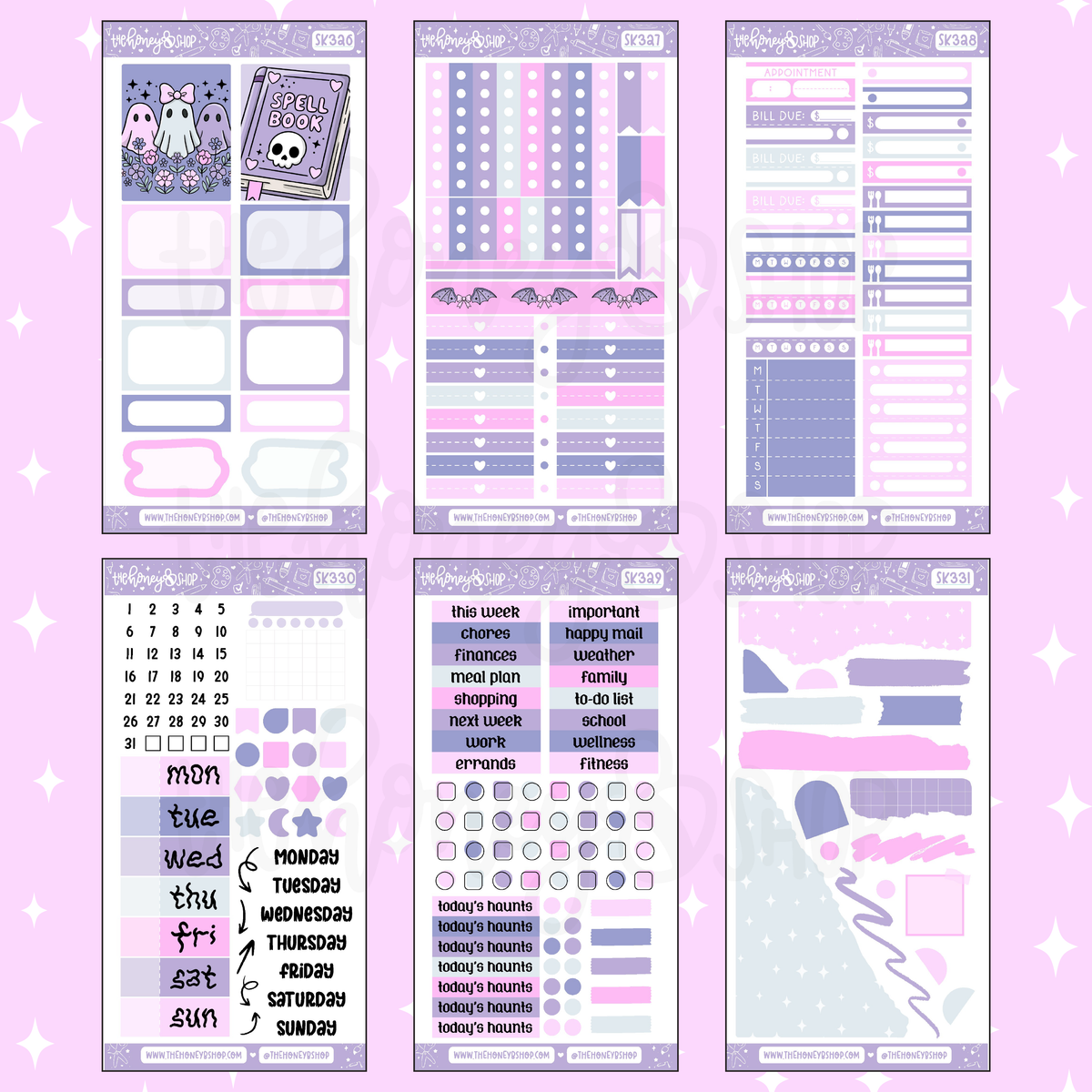 Spooky Stationery | 8 Page Weekly Kit | Choose your Skin Tone!