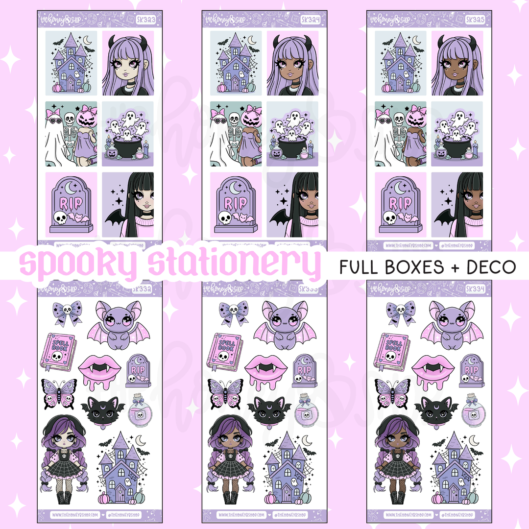 Spooky Stationery | 8 Page Weekly Kit | Choose your Skin Tone!