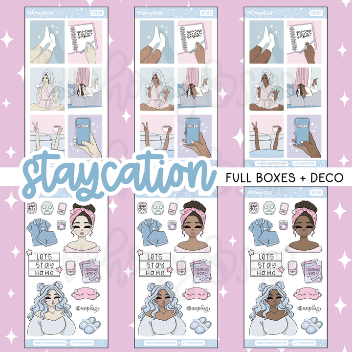 Staycation | 10 Page Weekly Kit | Choose your Skin Tone!