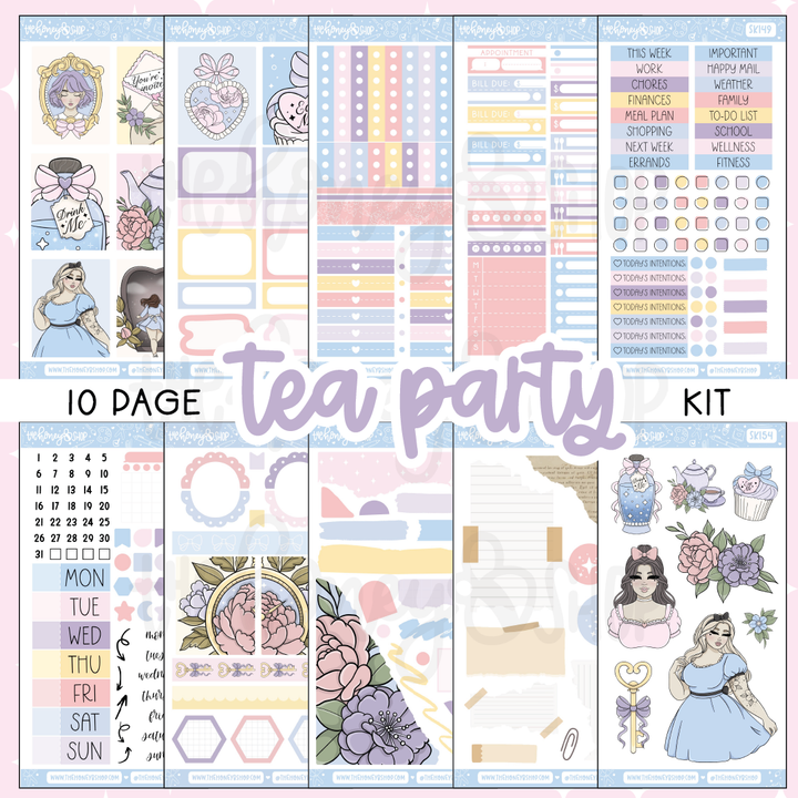 Tea Party | 10 Page Weekly Kit | Choose your Skin Tone!