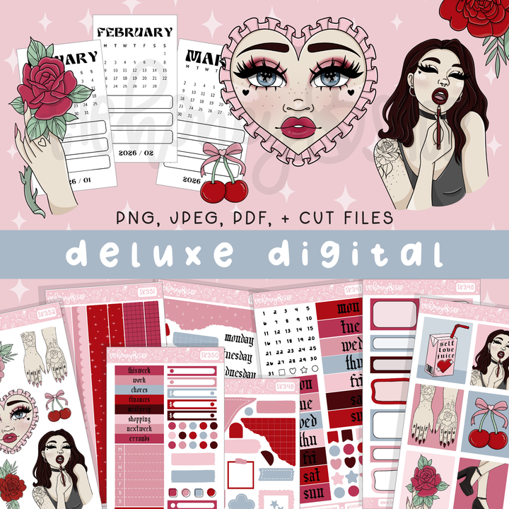 Cherry Bomb | Deluxe Digital Babe Box - Printable Stickers &amp; Clipart