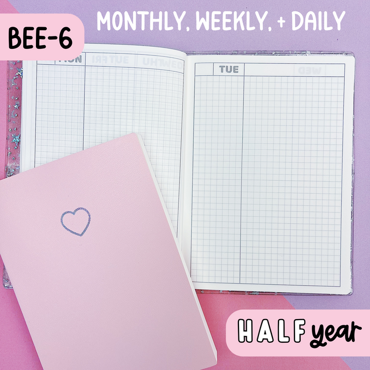 Half Year BEE-6 THBS Planner | Tomoe River Paper | Undated Monthly, Weekly, + Daily Planner