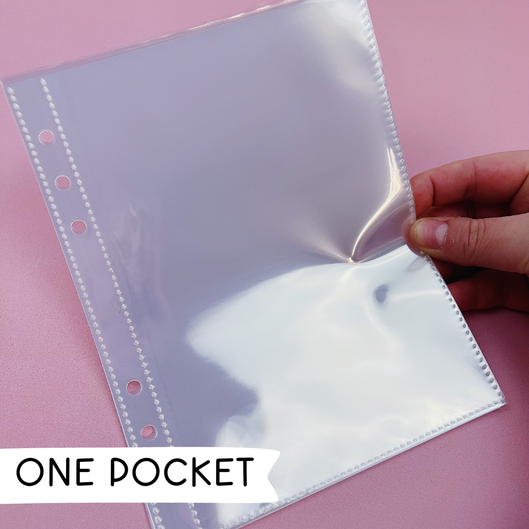 A5 Clear One Pocket Sticker Sleeve Inserts | 10 Count | Planner Sticker Storage