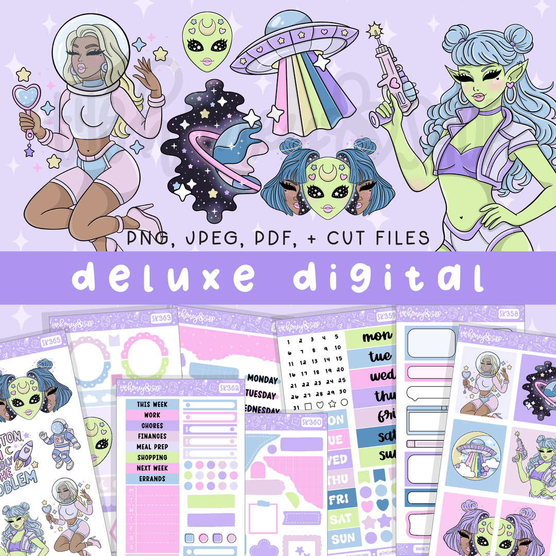Cosmic Cuties | Deluxe Digital Babe Box - Printable Stickers &amp; Clipart