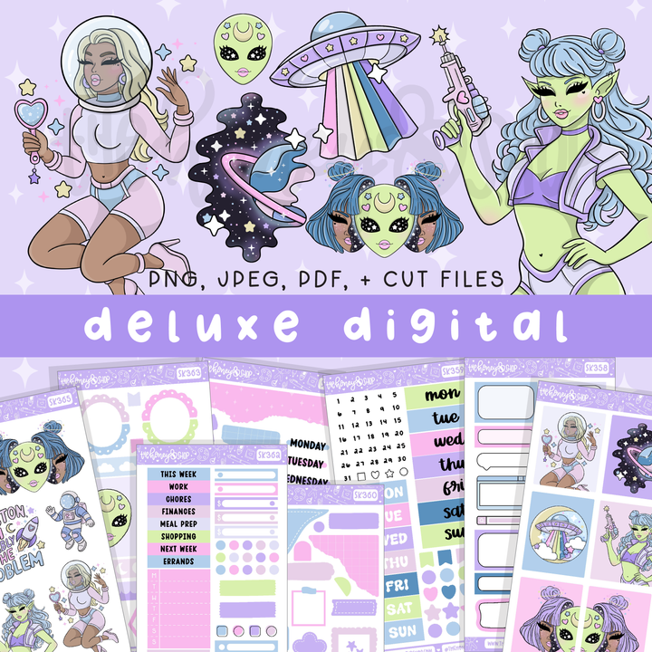 Cosmic Cuties | Deluxe Digital Babe Box - Printable Stickers &amp; Clipart